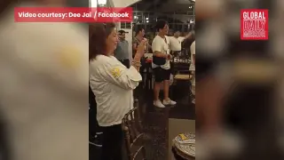 Choir bursts out singing "Bituing Walang Ningning" as leftover food was just being wrapped