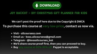 [Allcoursess.com] - Joy Racicot - DIY Christmas Gift Planner For Kids