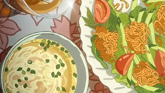 anime ghibli asmr membuat makanan, cooking 🌷🌿🍝
