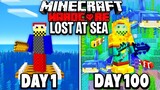 100 Days - Lost At Sea in Minecraft... [FULL MOVIE]