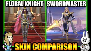 LANCELOT NEW SKIN HERO SWORDMASTER SKIN VS. FLORAL KNIGHT EPIC SKIN - MLBB SKIN COMPARISON SERIES