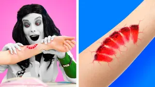 HALLOWEEN! ZOMBIE AT SCHOOL! || DIY Makeup Costumes! Funny Pranks And Easy Life Hacks By 123GO! BOYS