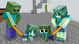 Monster School : Poor Baby Zombie and Rich Baby Herobrine - Sad Story - Minecraft Animation