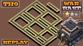 NEW TH9 WAR BASE + REPLAY PROOF | ANTI MASS WITCHES / MASS HOGS / ZAP DRAGS + LINK | CLASH OF CLANS