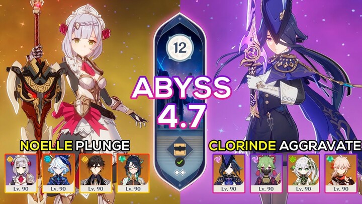 C6 Noelle Plunge & C0 Clorinde Aggravate - Spiral Abyss 4.7 - Genshin Impact