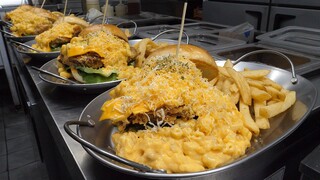 치즈폭탄! 꾸덕한 맥앤치즈버거 / cheese bomb! mac and cheese burger - korean street food