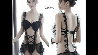 [ BISA COD ] BAJU KOSTUM LINGERIE SEXY COSTUME MAID COSPLAY SEKSI LACE HITAM CL29A