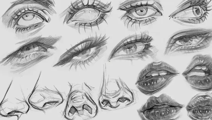 [Painting]Show you how to draw eyes, noses and mouths from all angles