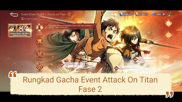 Gacha Event Attack On Titan Fase 2 Rungkad Guys 😭|Mobile Legends