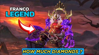 HOW MUCH DIAMONDS FOR FRANCO LEGEND SKIN ? || FRANCO KING OF HELL - MAGIC WHEEL DRAW MOBILE LEGENDS