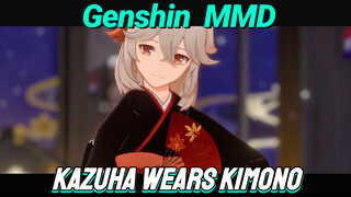 [Genshin  MMD]  Kazuha wears kimono and dances [Hua Yue Cheng Shuang]