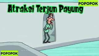 Atraksi Terjun Payung Absurd || Animasi Lucu PopoPok