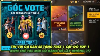 Free Fire| Gà rán xác nhận Free 2 bộ đồ top 1 - Có nên lấy AWM chế tác mới không nhỉ???