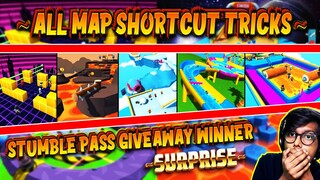 STUMBLE GUYS ALL MAP SHORTCUT TRICK | STUMBLE PASS GIVEAWAY WINNER ANNOUNCE