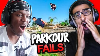 SIDEMEN REACT TO PARKOUR FAILS