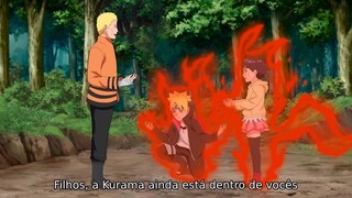 Naruto Explica que Kurama está Viva dentro de Himawari e Naruto e Ensina usar o Chakra - Boruto