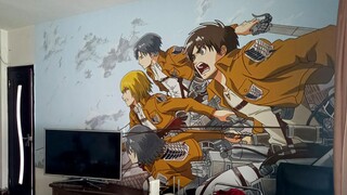 Sial! Aku sebenarnya melukis Attack on Titan di dinding TV