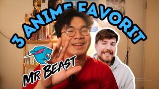 3  Anime Favorit Mr. Beast! Ada apa aja ya?