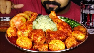 FULL CHICKEN LEG Piece CURRY, EGG CURRY, Tomato, Chili, Cucumber, Rice ASMR Eating| #LiveToEATT