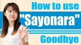 How to use "Sayonara"(Goodbye)【learning japanese】
