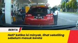 Evil Malaysian Malay Muslim Man robbery Chinese woman's bag at Stesen oil in Cheras, KL,Malaysia.