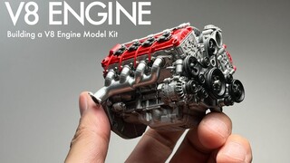 【模型】放松解压：拼装迷你V8发动机模型 | 作者：kota scale model