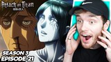 SO MUCH INFORMATION TO PROCESS!! Attack on Titan Ep. 21 (Season 3) REACTION