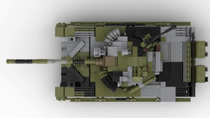 LEGO moc รถถังเยอรมันตะวันออก T-72M丨โครงสร้างภายในเต็ม丨ระบบกันสะเทือนยาง丨ลายพรางขนาดใหญ่สามสี丨ร่างกา