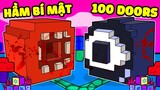 Noob Ruby Thử Thách 24h Thoát Khỏi HẦM BÍ MẬT 100 CỬA DOORS Ở Làng Hero Team Trong Minecraft !