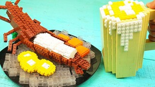 Lego Lobster Sashimi - เลโก้ในชีวิตจริง การทำอาหารแบบสต็อปโมชั่น & ASMR