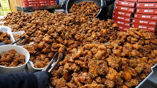 줄서서 먹는 누룽지 마늘 닭강정 - 광장시장 / fried garlic chicken - korean street food