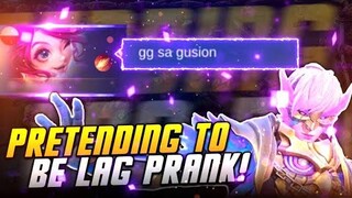 PRETENDING TO BE LAG ON TEAMMATES PRANK! - MLBB