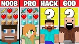 Minecraft Noob vs PRO vs HACKER vs GOD : MINECRAFT PE CRAFTING! Challenge in Minecraft Animation