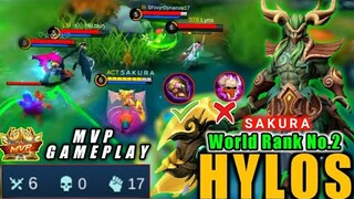 World Rank No.2 Hylos MVP gameplay | Mobile legends Bang Bang