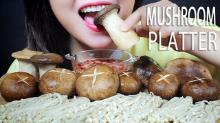 ASMR MUKBANG GIANT MUSHROOM PLATTER OYSTER MUSHROOM BUTTON MUSHROOM SHIITAKE MUSHROOM | LINH-ASMR 먹방