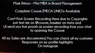 Mark Ritson Course Mini MBA in Brand Management Download