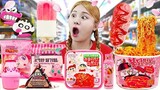 Korean Convenience Store Food Mukbang! PINK DESSERT JELLY CANDY by HIU 하이유