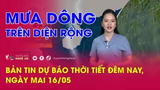 Bản tin Dự báo thời tiết đêm nay, ngày mai 16/05/2024: Mưa dông trên diện rộng