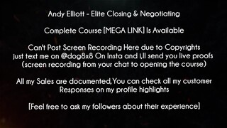 Andy Elliott Course Elite Closing & Negotiating download