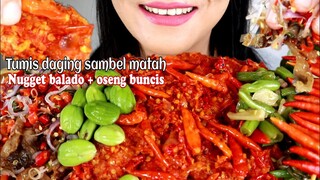 ASMR TUMIS DAGING SAMBEL MATAH, NUGGET BALADO, OSENG BUNCIS | ASMR MUKBANG INDONESIA