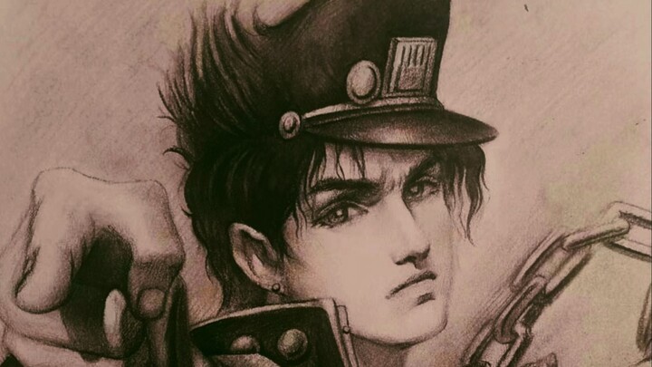 Jotaro tiga dimensi (di bawah filter ibu) seharusnya terlihat seperti ini ketika dia berumur 17 tahu