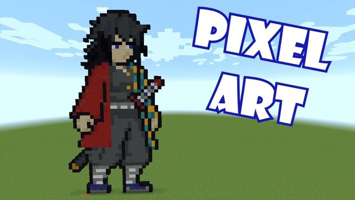 Minecraft Pixel Art: Giyū Tomioka (Kimetsu no Yaiba) Demon slayer Tutorial