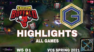 Highlight SGB vs GLX (All Game) VCS Mùa Xuân 2021  VCS Spring 2021  Sai Gon Buffalo vs GMedia Luxury