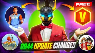 OB44 UPDATE FREE FIRE 😲 FREE V BADGE | FREE FIRE NEW EVENT|FREE FIRE OB 44 UPDATE | FF OB 44 UPDATE