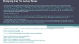 Shipping Car To Dallas Texas
