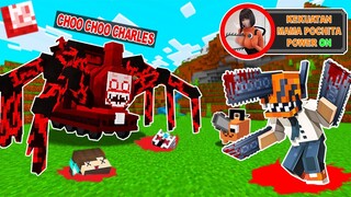 KERETA LABA2 CHOO CHOO CHARLES VS POCHITA CHAINSAW MAN SI IBLIS BERKEPALA GERGAJI DI MINECRAFT !!!