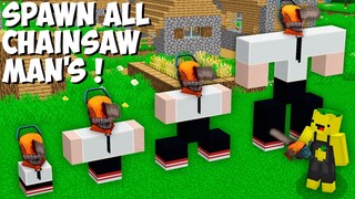 Why did I SPAWN ALL THE RAREST CHAINSAW MAN'S in Minecraft ? NEW MOB !