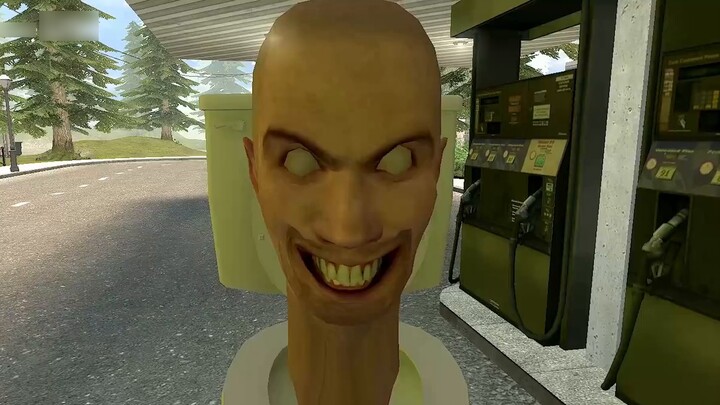 GMOD game animation: When I sneak up from behind and kick the toilet man into the river, don't try i