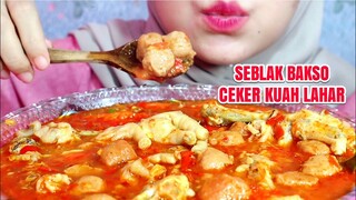 ASMR SEBLAK BAKSO CEKER KUAH LAHAR MERCON PEDAS | ULUL ASMR MUKBANG INDONESIA