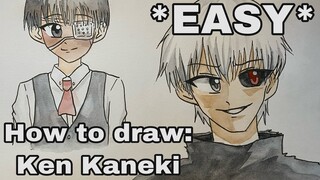 How to draw Ken Kaneki | easy step by step | drawing tutorials for beginners